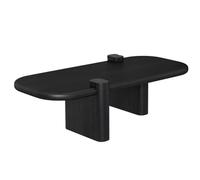 Table Basse Salon Moderne Style Médiéval Pin Table À Thé Grandes Planches Plan de Travail Large Coins Arrondis Hauteur Confortable Coffee Tables pour Salon, Bureau(Black,100x55x45cm)