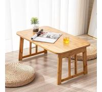Table Basse Salon Pliable Table de Sol à thé Chinois en Bamboo, Design Peu Encombrant pour Maison Bureau Chambre à Coucher Le Salon De Thé(Yellow B,60 * 40 * 31cm/23.6 * 15.7 * 12.2in)