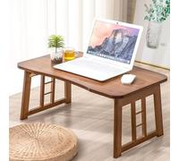 Table Basse Salon Pliable Table de Sol à thé Chinois en Bamboo, Design Peu Encombrant pour Maison Bureau Chambre à Coucher Le Salon De Thé(Brown A,80 * 50 * 31cm/31.5 * 19.7 * 12.2in)