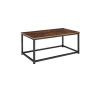 Table basse - TECTAKE - Table d'appoint rectangulaire LYNCH en bois et acier 100 x 55 x 45,5 cm - Bois foncé