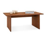IDIMEX Table Basse Salto rectangulaire pour Salon en Bois Massif Brun foncé, 110x45 cm, élégante et Minimaliste, Pieds en Bois