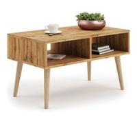 Kobi Table basse SANDI Scandinave chêne Wotan pieds en bois L90xP50xH55 cm Bois foncé
