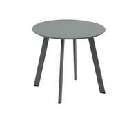 Table d appoint de jardin ronde ""Saona"" vert laurier 50 x 45cm en acier - Hespéride