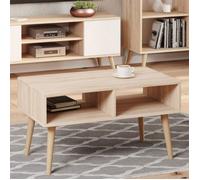 KOBI Table Basse Style scandinave SANDI 90x50x55 Pieds Bois (chêne Sonoma)