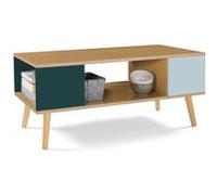 IDMarket - Table Basse scandinave rectangulaire Alize Bois, Vert Clair et Vert foncé