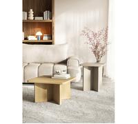 Table basse - SELSEY - QUBEO - 60 x 60 cm - Carrée - Chêne effet bois