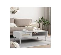 vidaXL Table basse SENJA aspect rotin blanc 100x55x33 cm bois massif