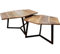 Table basse set de 2 tables d'appoint Table de salon Paris noir mat