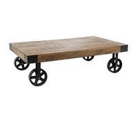 Atmosphera Table basse Silas – bois massif – naturel foncé