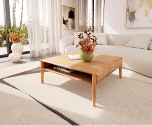 Table-basse Simcha 90x90 cm acacia naturel 1 compartiment