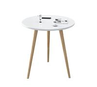 Table basse simple de négociation commerciale, petite table basse de style européen pour balcon, salon, table à manger ronde légère, luxueuse et chaude, petite table ronde créative par sofa (blanc