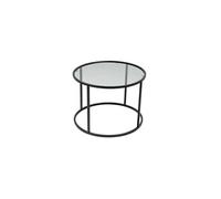 Toilinux - Table basse Solsiste en verre - Diam 80 cm - Noir - Solsiste Noir G