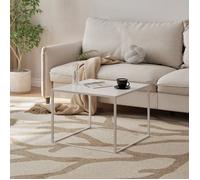 Table basse Solund avec plateau carré acier 60 x 60 x 45 cm blanc mat
