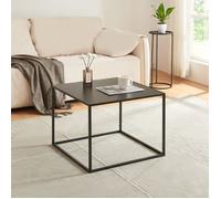 [en.casa] Table Basse de Salon Design Table d'Appoint Style Intemporel Industriel Support Plantes pour Salon Chambre Bureau Entrée Plateau Carré Acier 60 x 60 x 45 cm Noir Mat