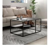 [en.casa] Table Basse du Salon Rectangulaire Acier Solide Robuste Étagère de Rangement 45 x 90 x 60 cm Noir