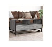 vidaXL Table basse Sonoma Gris 100 x 50 x 45 cm Bois d'ingénierie et métal