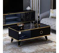 Table basse Sophia - Table de salon moderne - Table basse - Table d'appoint au design tendance (table basse noire)