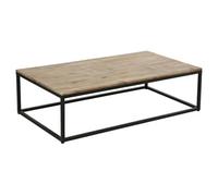 Table basse style industriel en Bois d' Acacia et Métal Noir 115 x 65 x H 32.5 cm
