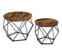 Tables Basses VASAGLE Lot de 2 Tables d'Appoint Rustique Marron et Noir LET040B01 Marron rustique, noir G