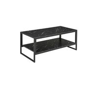 Table Basse Style Moderne avec 2 Etagères 106 x 50 x 47 cm Noir