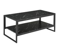 HomCom – Table basse style moderne avec 2 étagères 106 x 50 x 47 cm Noir