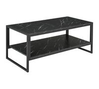 HOMCOM Table Basse Style Moderne avec 2 Étagères 106 x 50 x 47 cm Noir aosom france
