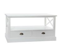 Table basse - style romantique - bois blanc - 108 cm