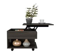 Table basse surélevée Luanda à roulettes, 39.1 CM H X 55 CM L X 50 CM P, Fusain