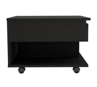 Table basse surélevée Luanda à roulettes - TUHOME - Noir - Bois - Panneaux de particules - Contemporain - Design