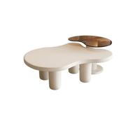 Table basse, table basse d'intérieur irrégulière, tables de canapé modernes avec pieds en plastique, petites tables centrales pour le salon, assemblage facile