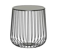 Table Basse Table Basse en métal en Forme de Citrouille, Table d'appoint en Forme de Cage à Oiseaux Peinte, idéale for la Maison ou Le Bureau. Complète/démontée. Extensible(Black B,S)