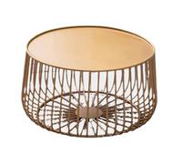 Table Basse Table Basse en métal en Forme de Citrouille, Table d'appoint en Forme de Cage à Oiseaux Peinte, idéale for la Maison ou Le Bureau. Complète/démontée. Extensible(Gold A,L)