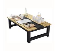 Table basse, table basse japonaise, cadre en MDF et acier au carbone, table d'appoint de salon, table à manger, table de baie vitrée, bureau d'étude, 100 x 50 x 30 cm