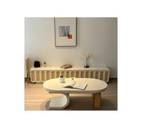 Table Basse Table Basse Minimaliste Moderne for Le Salon, Table à thé créative for la Maison, Support Blanc élégant Étagère de Rangement(130x70x45cm)