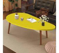 Table basse - Table console en bois de forme irrégulière avec pieds en bois massif pour salon et petits espaces, design simple, idéal pour la décoration de la maison