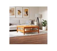 vidaXL Table basse en pin massif cire marron 100×100×40 cm