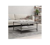Vidaxl Table Basse Sonoma Gris 80x80x40 Cm Bois D'ingénierie Gris