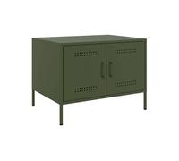vidaXL Table basse vert olive 68 x 50 x 50,5 cm – Acier laminé à froid