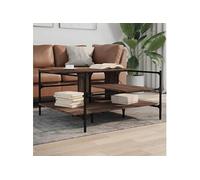 Table Basse, Table d'Appoint avec Pieds, Bout de Canapé avec Rangement, Meuble de Salon, Moderne, Chêne Marron Bois 842315