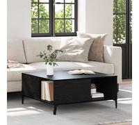 vidaXL Table basse industrielle Chêne artisanal Bois d'ingénierie 80×80×36,5 cm Pieds acier