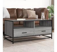 vidaXL Table basse Sonoma Gris 100 x 50 x 45 cm Bois d'ingénierie et métal