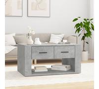 Vidaxl Table Basse Gris Béton 80x50x40 Cm Bois D'ingénierie Marron