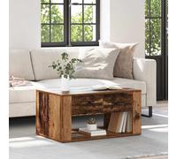 vidaXL Table basse Chêne noir 80×50×40 cm – Bois d'ingénierie, grand rangement, style contemporain