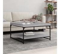 Vidaxl Table Basse Sonoma Gris 80x80x45 Cm Bois D'ingénierie Et Fer Gris