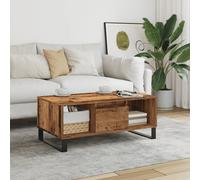 vidaXL Table basse Chêne noir 90×50×36,5 cm – Bois d'ingénierie, tiroir à poignée, style moderne