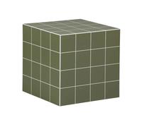 Table basse. table d'appoint cubique imitation carreaux de ciment kaki 40x40cm - Kubeeek