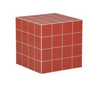 Table basse. table d'appoint cubique imitation carreaux de ciment terracotta 40x40cm - Kubeeek