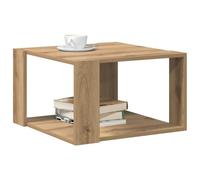 Table Basse, Table D'appoint de canapé Carrée à Cadre Ouvert, étagère de Rangement Intégrée pour Livres, Boissons et Essentiels de Décoration Intérieure (51,5 x 51,5 x 30 cm)