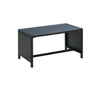 vidaXL Table basse – Table d'appoint de jardin en résine tressée résistante 70x40x38 cm Noir