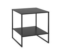 HOMCOM Table Basse carrée, Table d'appoint, Bout de canapé, Style Industriel, en Acier, avec Une étagère, pour Salon, Chambre, Balcon, 40 x 40 x 45 cm, Noir
